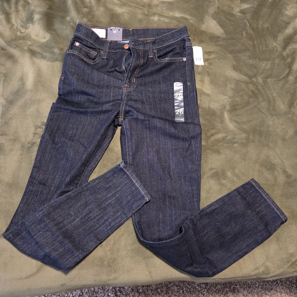 GAP Girls True Skinny High Rise Jeans - Deep Indigo
